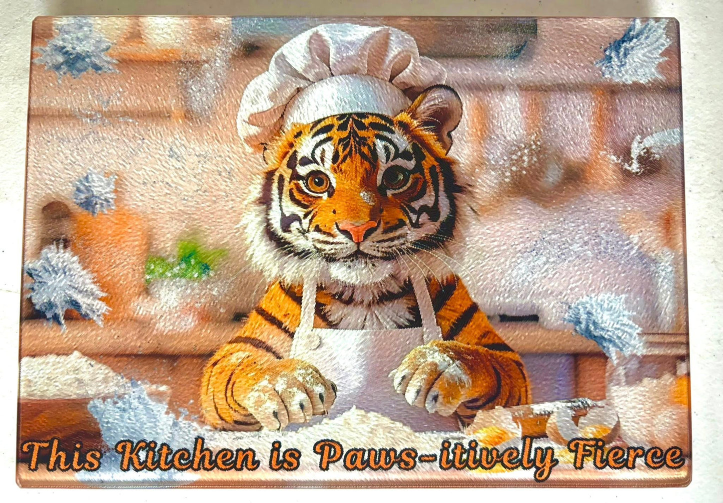Tempered Glass Cutting Board Tiger Chef This Kitchen is Fierce