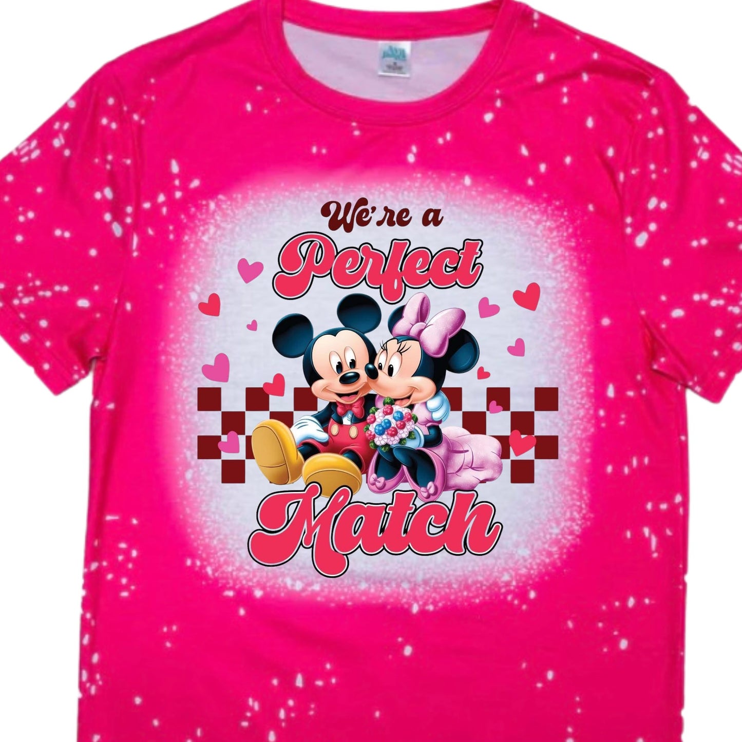 T-Shirts Faux Bleached - VALENTINES MICKEY & MINNIE MATCH