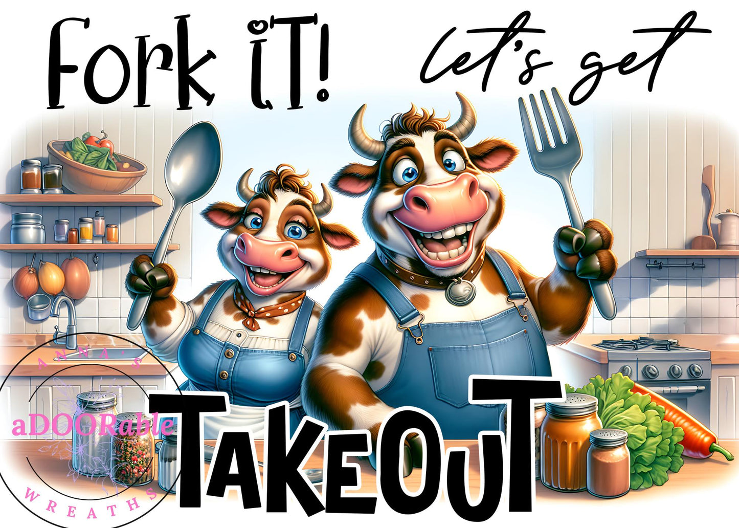 Tempered Glass Cutting Board Cows Fork It! Let's Get Take Out