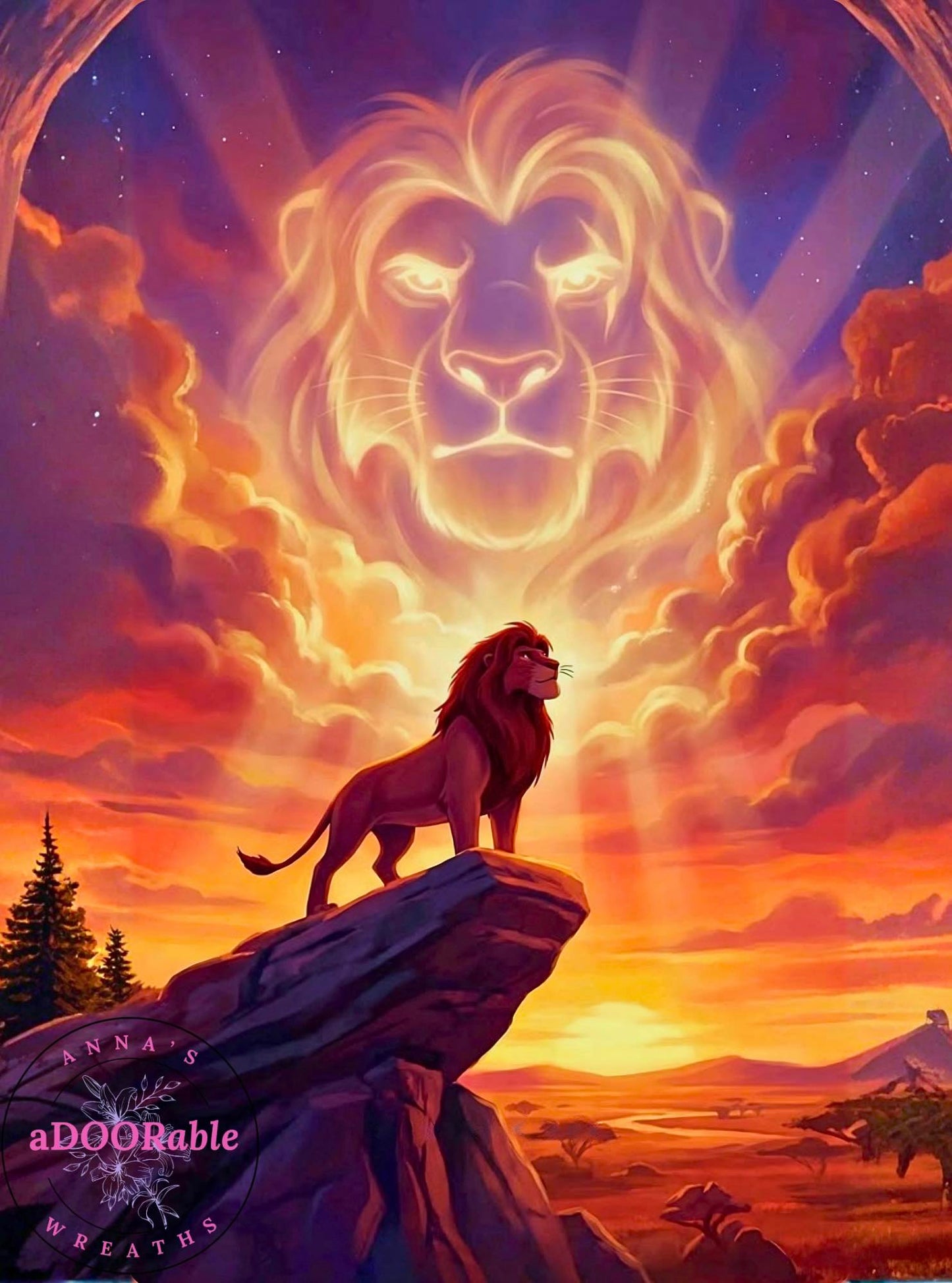 Tempered Glass Cutting Board Cartoon/Character Lion On Rock