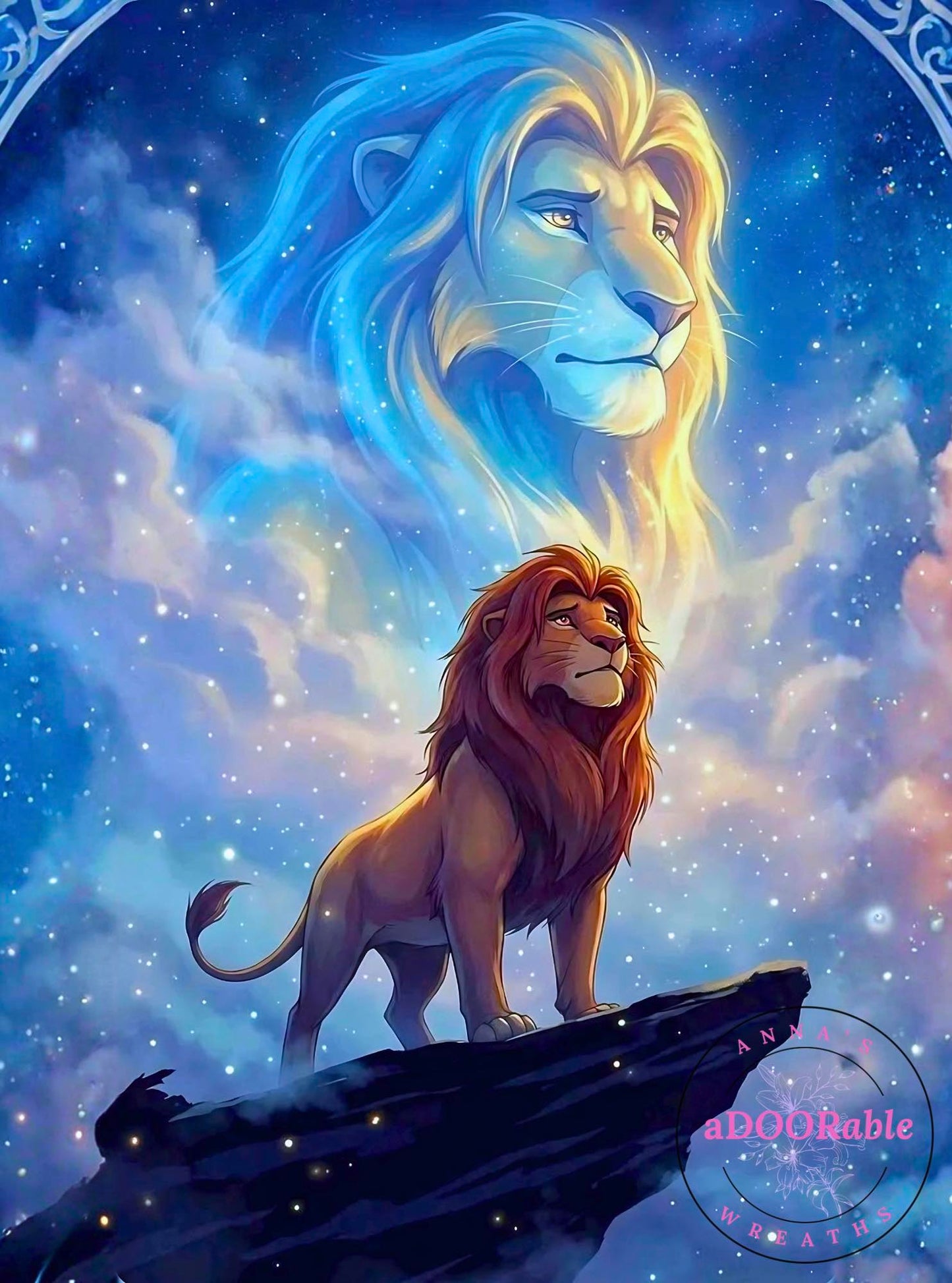 Tempered Glass Cutting Board Cartoon/Character Lion in Stary Sky