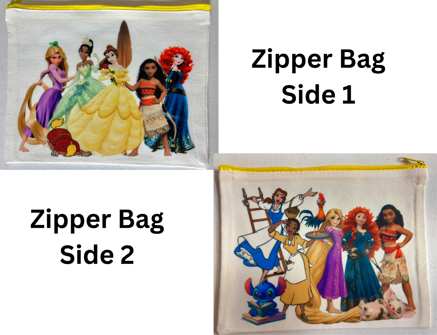ZIPPER BAG - CARTOON CHARACTER PRINCESSES