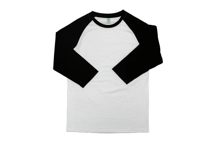 Z. T-SHIRTS - 3/4 SLEEVE BLANK CUSTOM BLACK