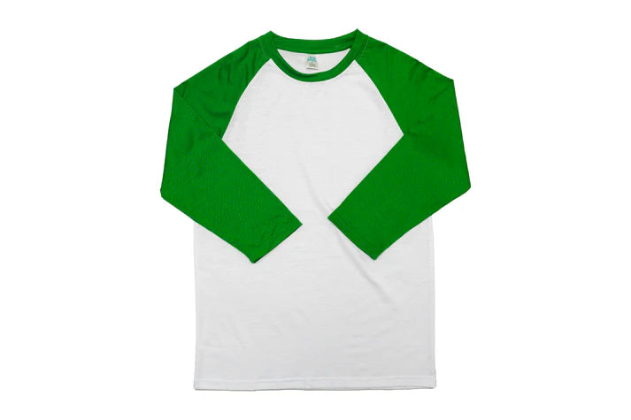 Z. T-SHIRTS - 3/4 SLEEVE BLANK CUSTOM GREEN