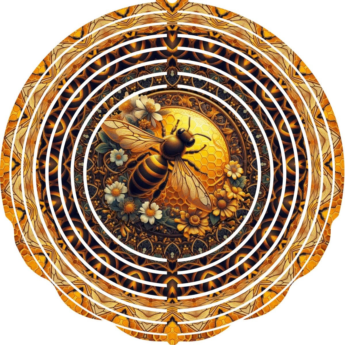 WIND SPINNER - BEE HONEYCOMB GOLD