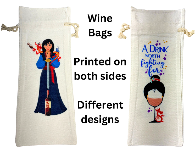 Wine Bottle Bag Lady with Dragon Wine Worth Fighting For