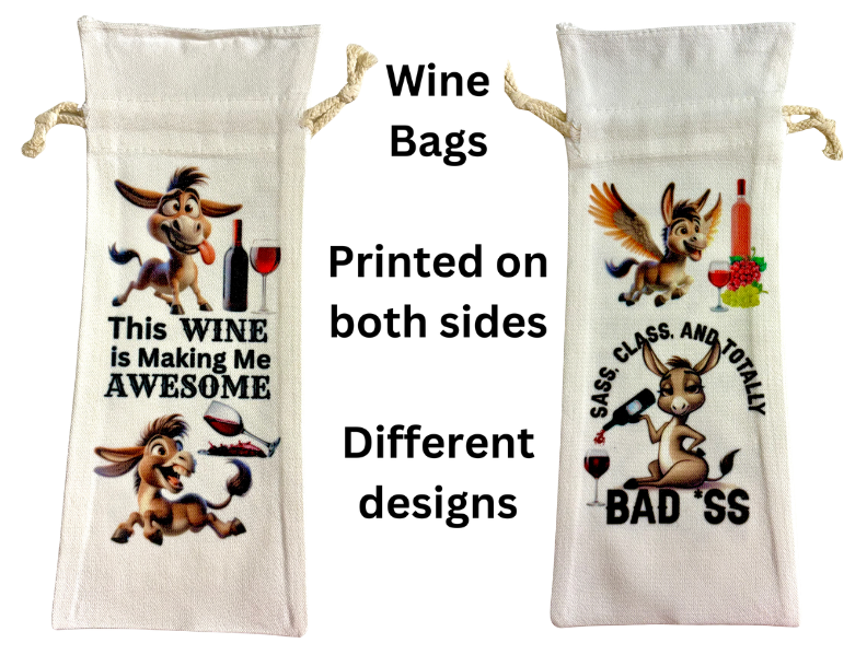 Wine Bottle Bag Animal Donkey "This Wine Is Making Me Awesome"