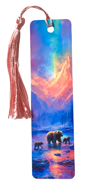 BOOKMARK - BEAR AND CUBS MOUNTAIN COLORS