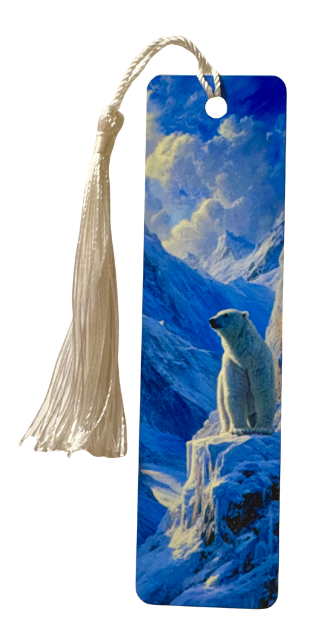 BOOKMARK - POLAR BEAR ON A SNOWY MOUNTAIN