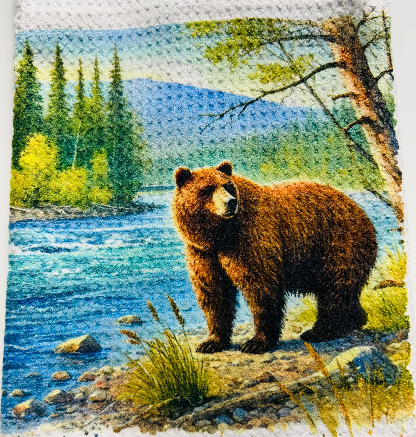 TOWELS - BEAR BROWN RIVER BANK