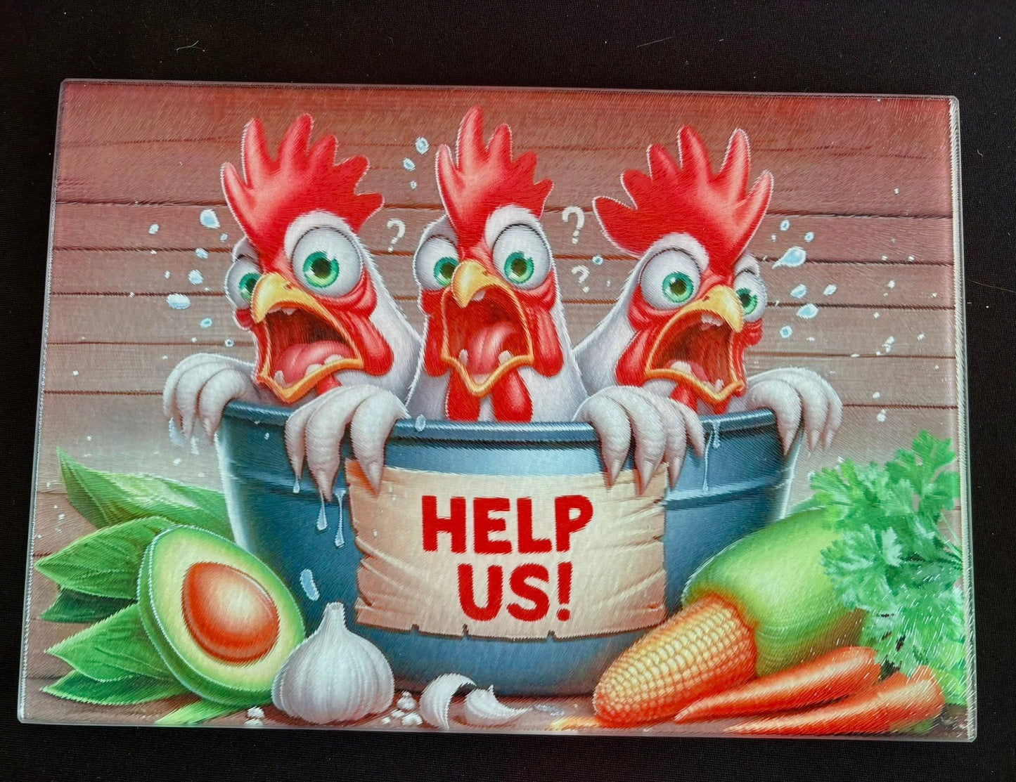 Glass Cutting Boards - Chicken