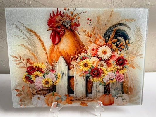 Glass Cutting Boards - Chicken