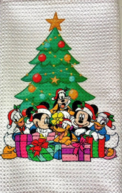 TOWELS - CHRISTMAS CARTOON CHARACTER MOUSE & FRIENDS