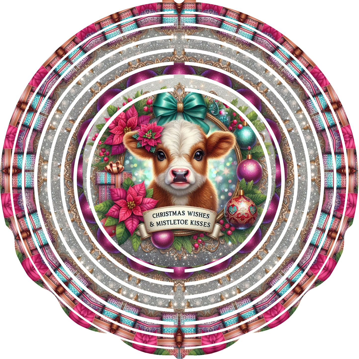 Wind Spinners - Christmas Highland Cows