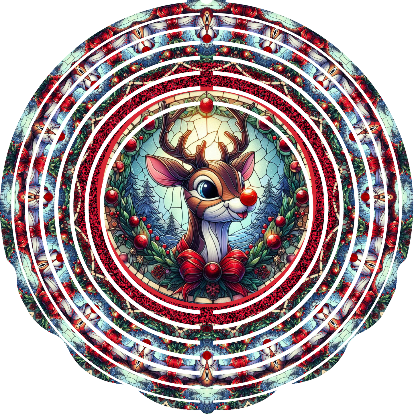 WIND SPINNER - CHRISTMAS REINDEER RUDOLPH