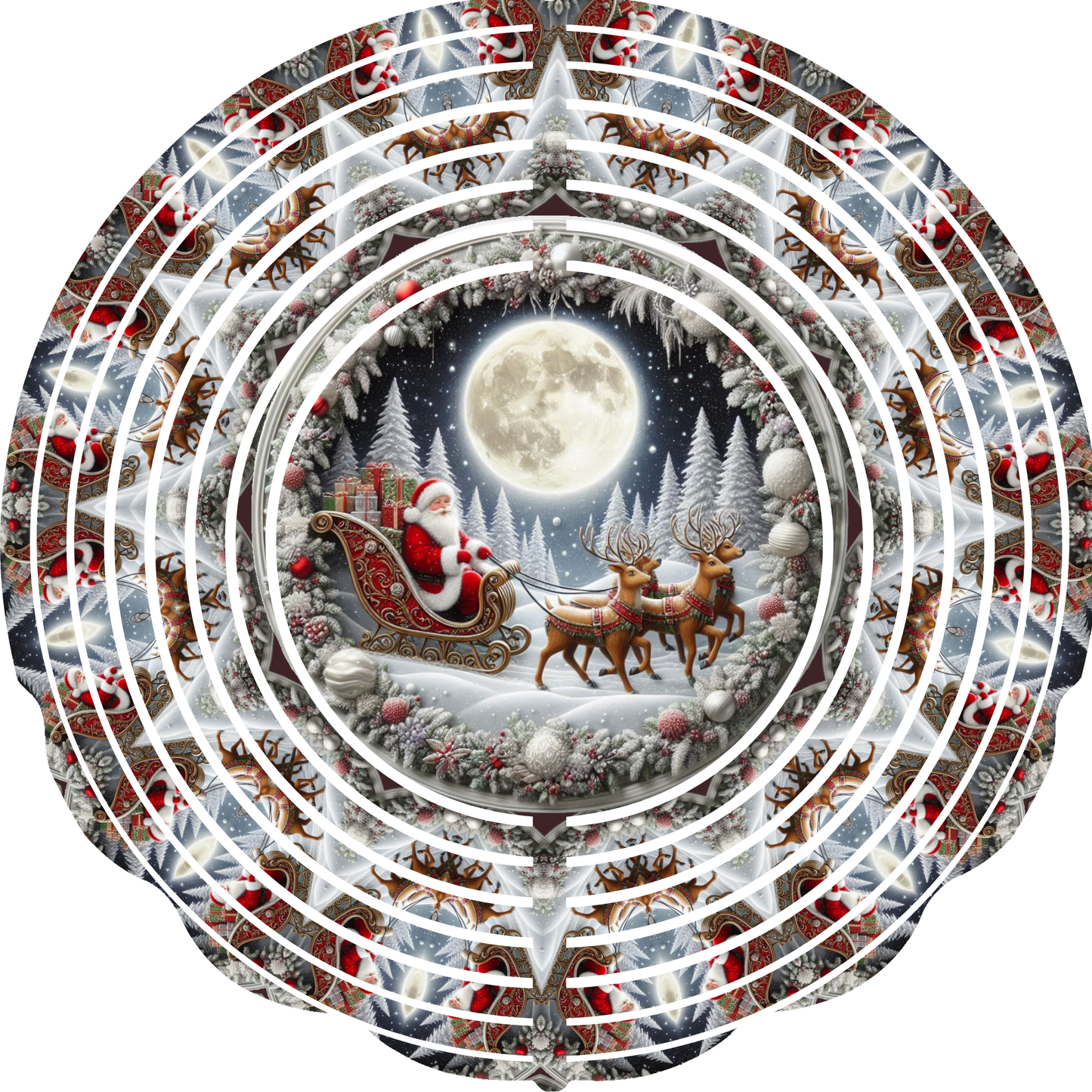 WIND SPINNER - CHRISTMAS SLEIGH MOON