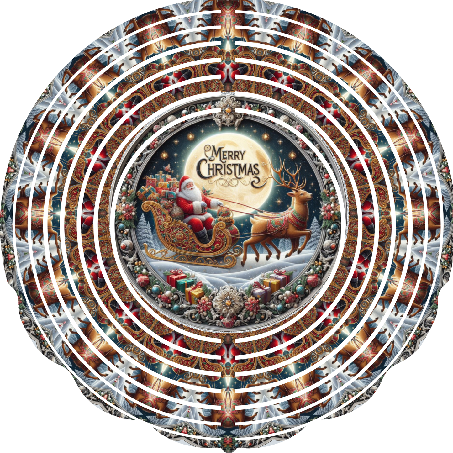 WIND SPINNER - CHRISTMAS SANTA'S SLEIGH MERRY