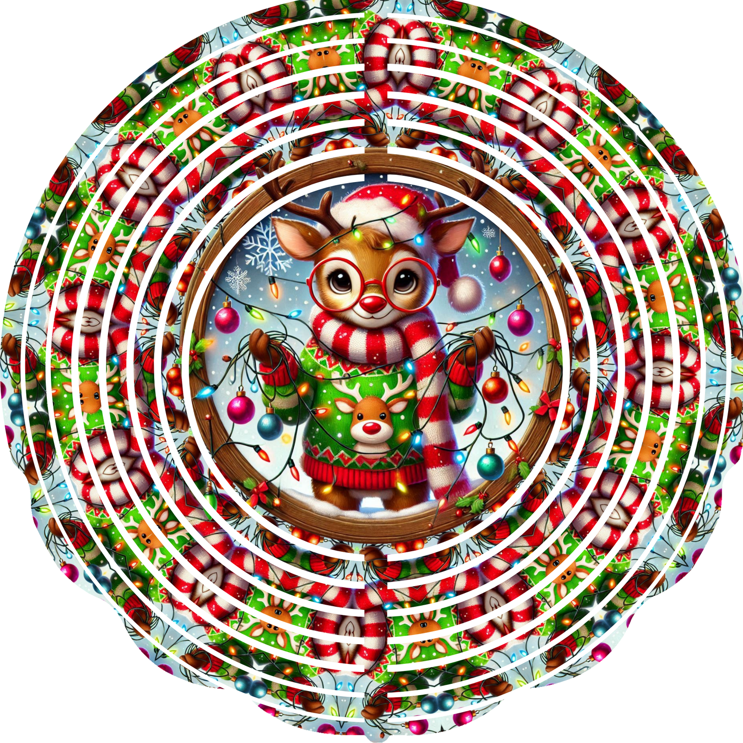 WIND SPINNER - CHRISTMAS REINDEER LIGHTS