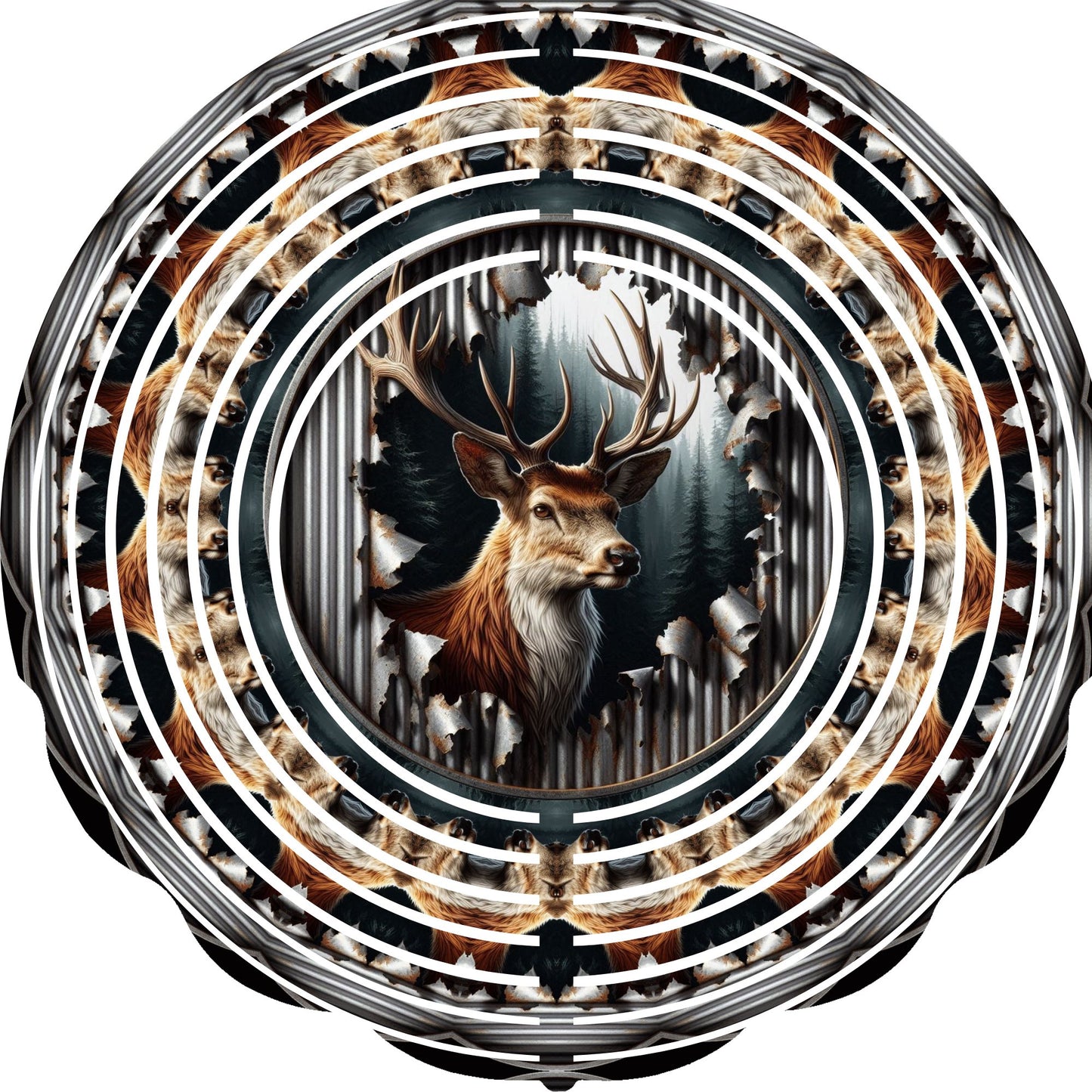 Wind Spinner with Jewel Strand Deer Shot Gun Metal