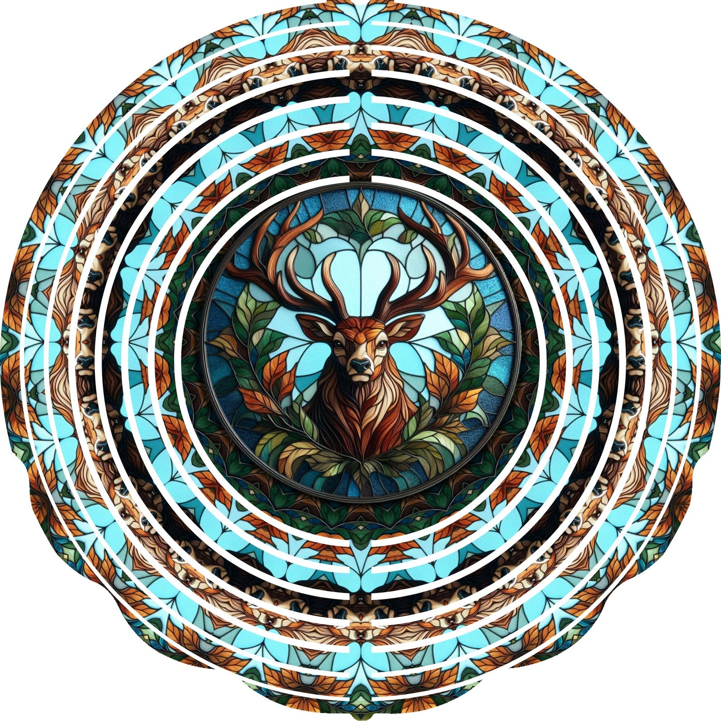 WIND SPINNER - DEER STAINED GLASS