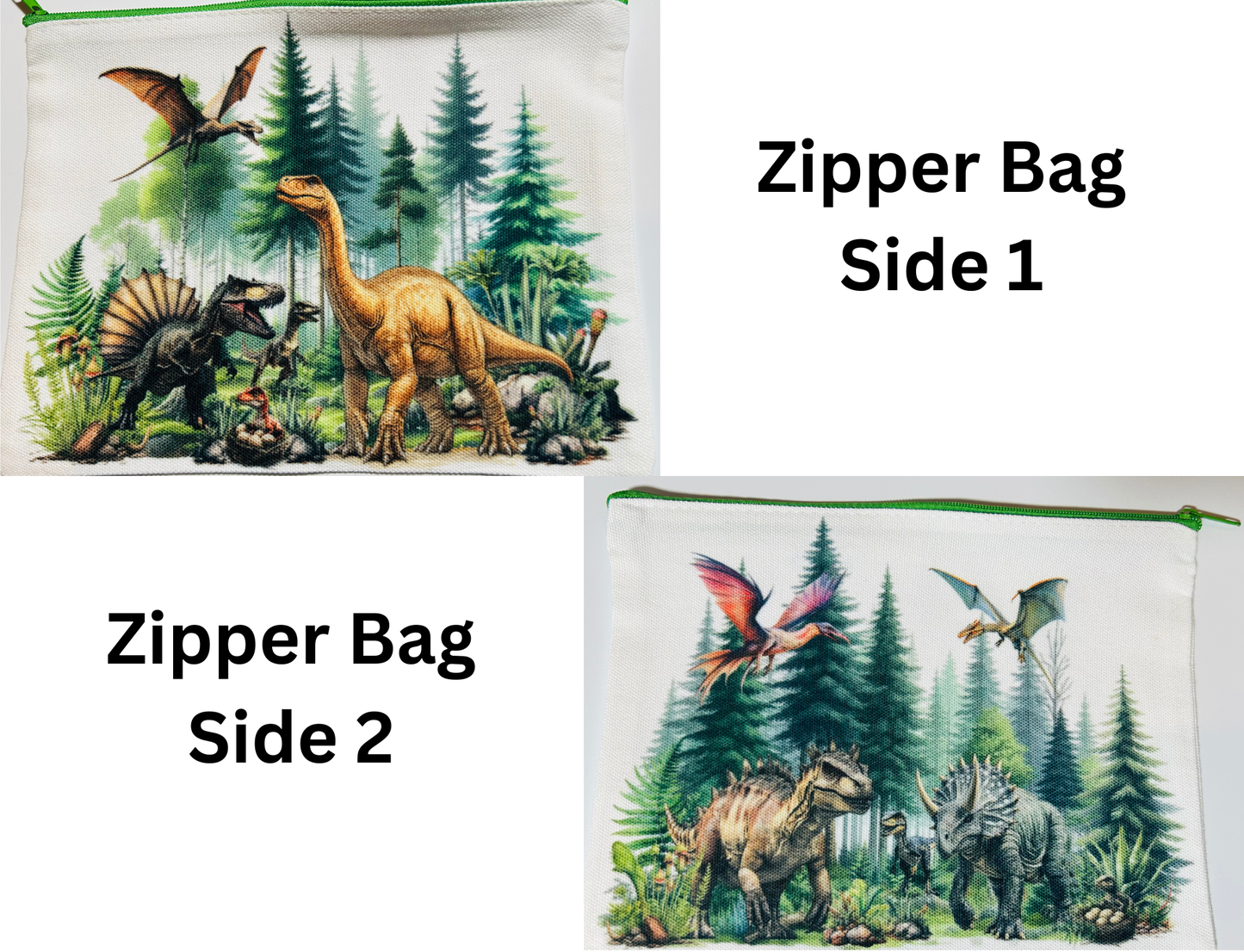 ZIPPER BAG - DINO BROWN