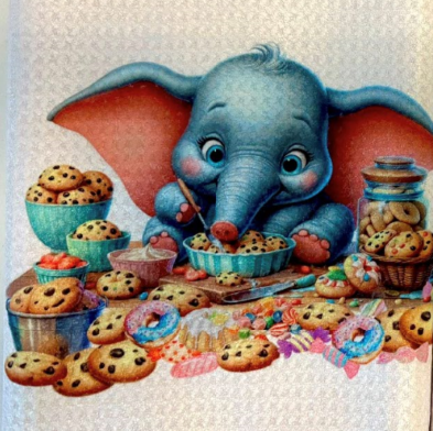 TOWELS - CARTOON CHARACTER ELEPHANT COOKIE
