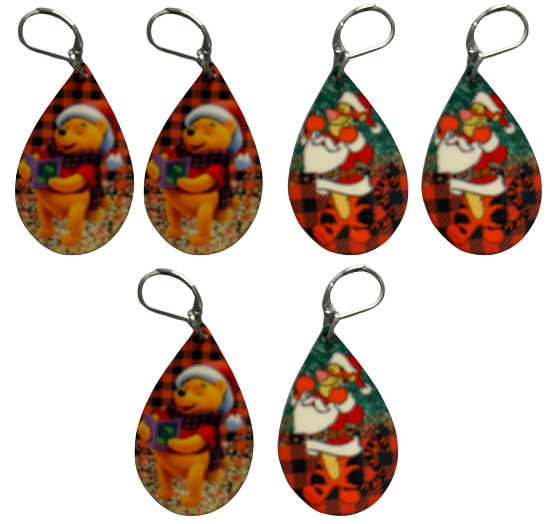 EARRINGS - CHRISTMAS POOH