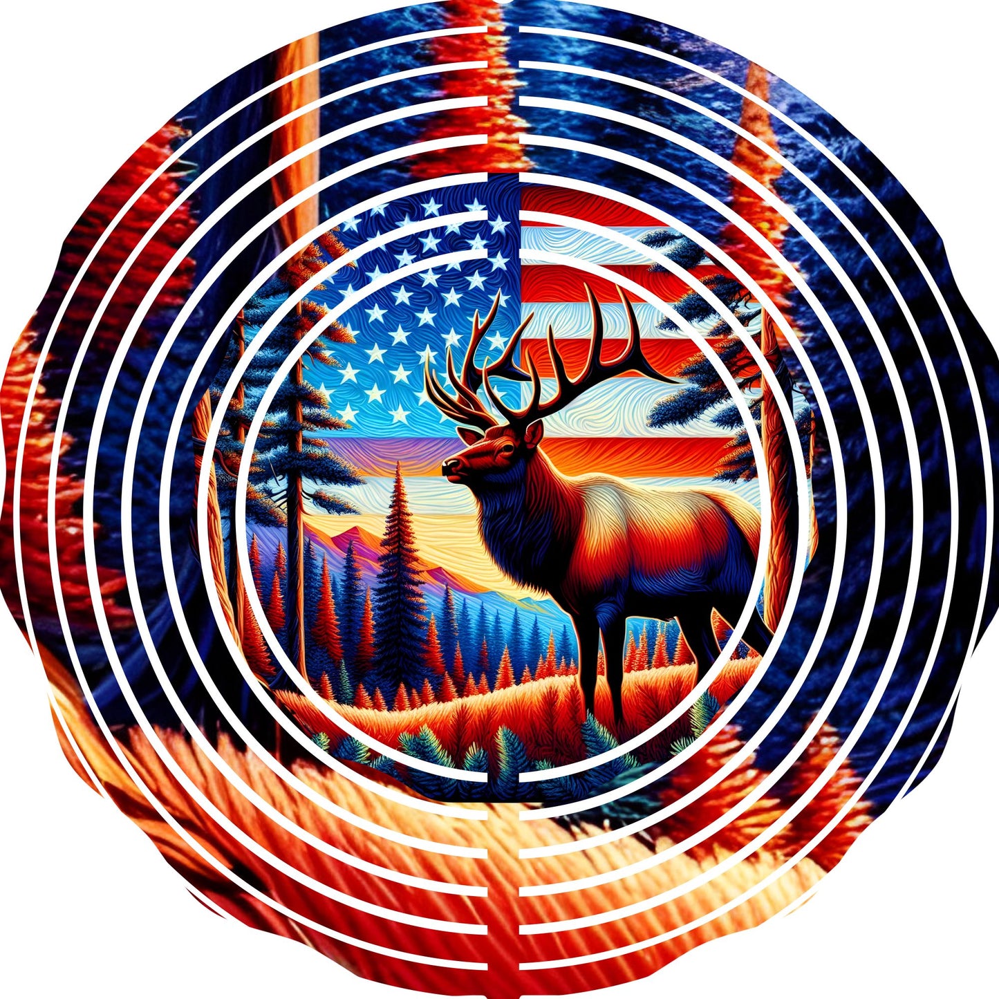 WIND SPINNER - ELK ORANGE WITH FLAG