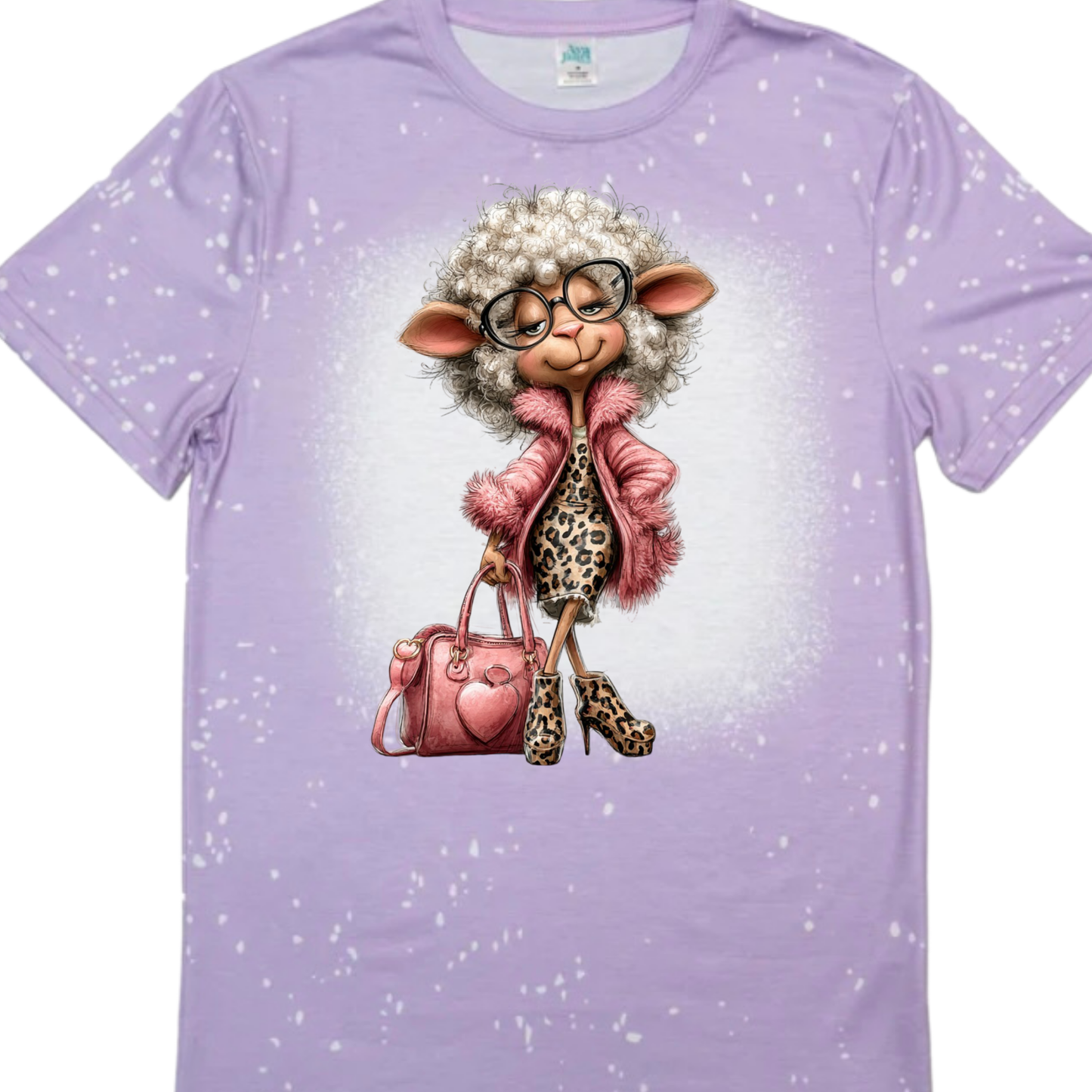 T-Shirts Faux Bleached - SHEEP LEOPARD DRESS