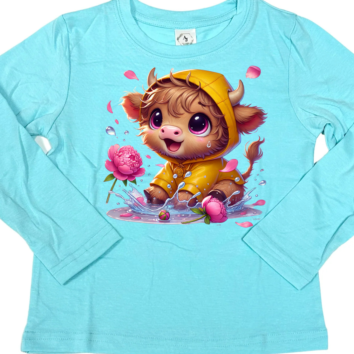 LONG SLEEVE - SPRING HIGHLAND COW SPLASH