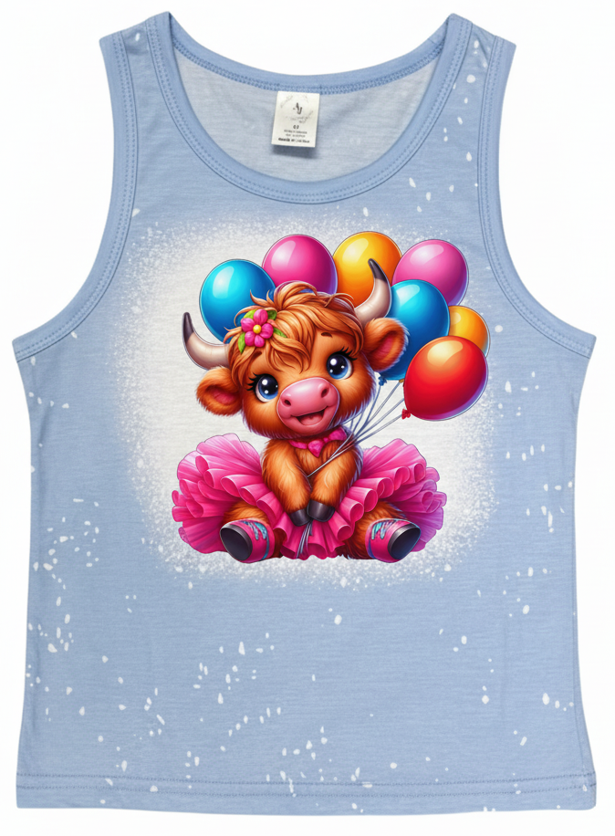 KIDS FAUX BLEACHED- HIGHLAND COW BALLOONS