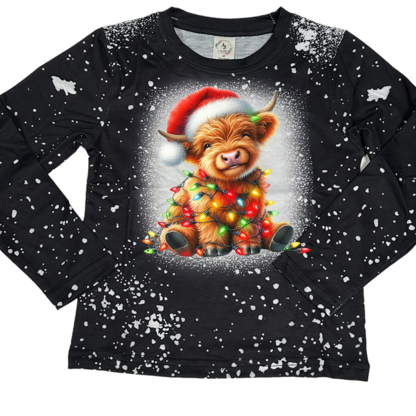 LS Faux Bleached - CHRISTMAS HIGHLAND COW LIGHTS