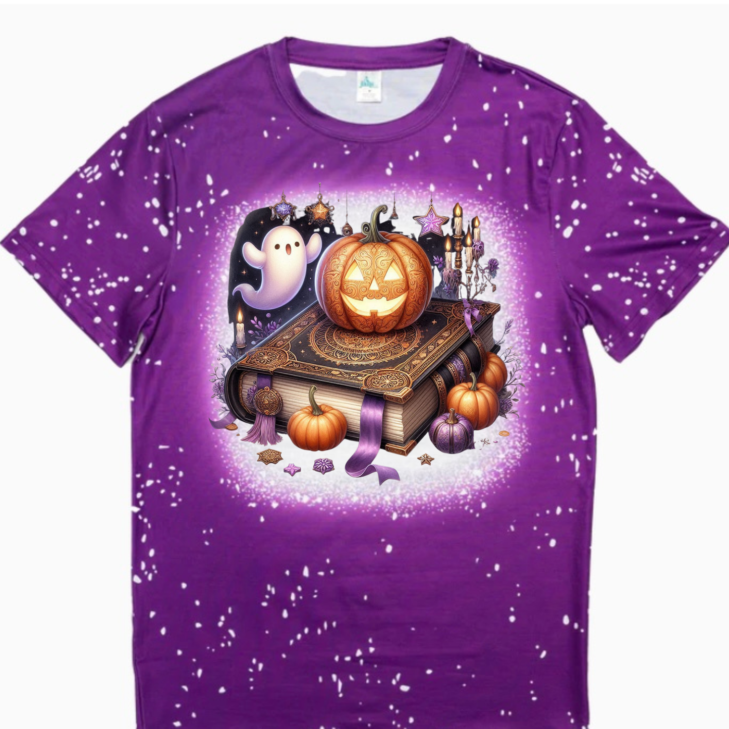T-Shirts Faux Bleached - HALLOWEEN GHOST SPELL BOOK