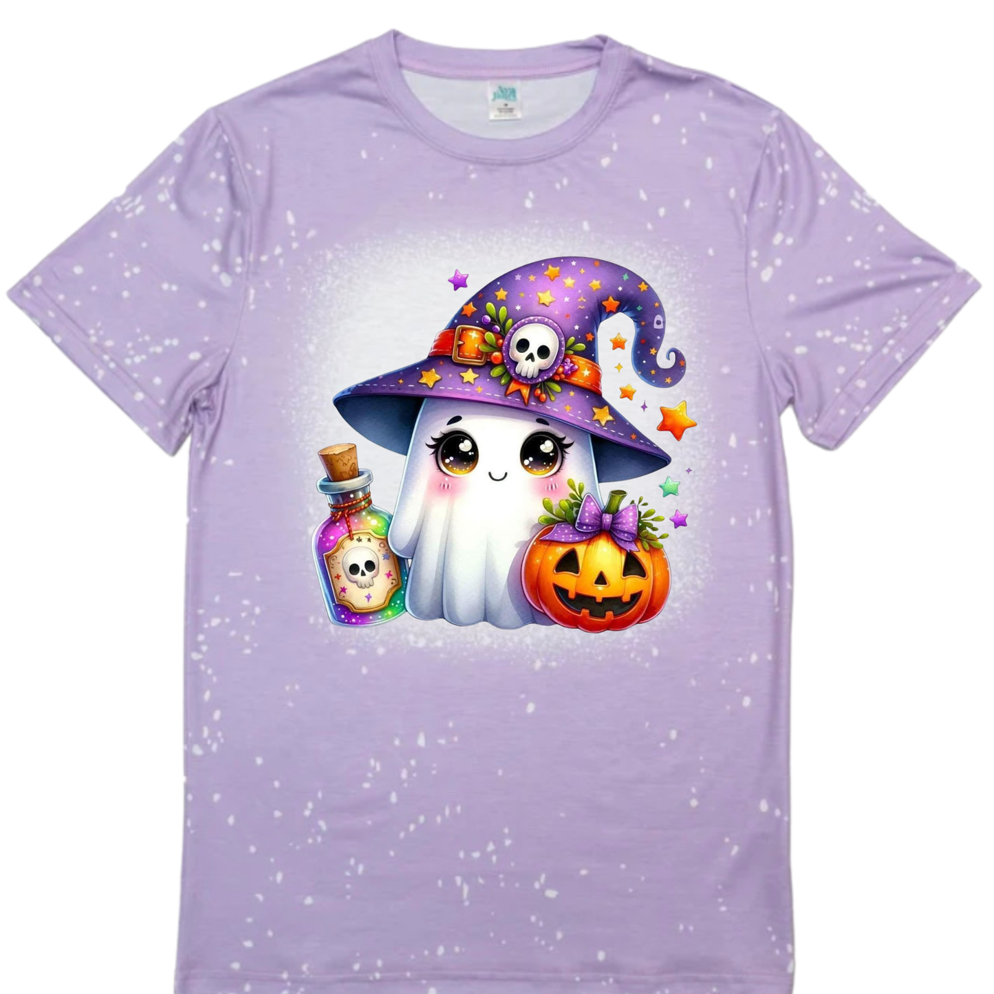 T-Shirts Faux Bleached - HALLOWEEN GHOST WITH POTION