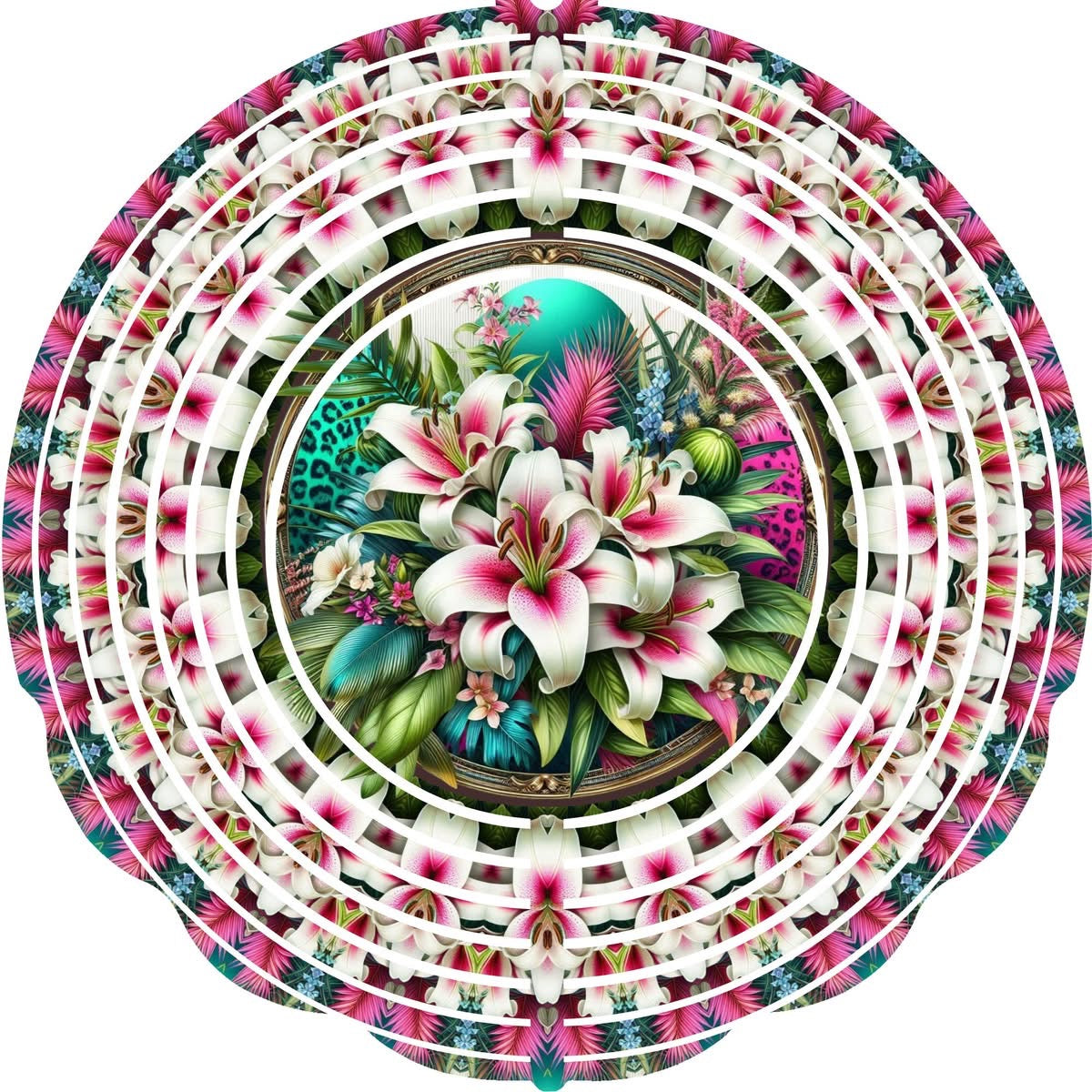 WIND SPINNER - FLOWER PINK WHITE PETAL