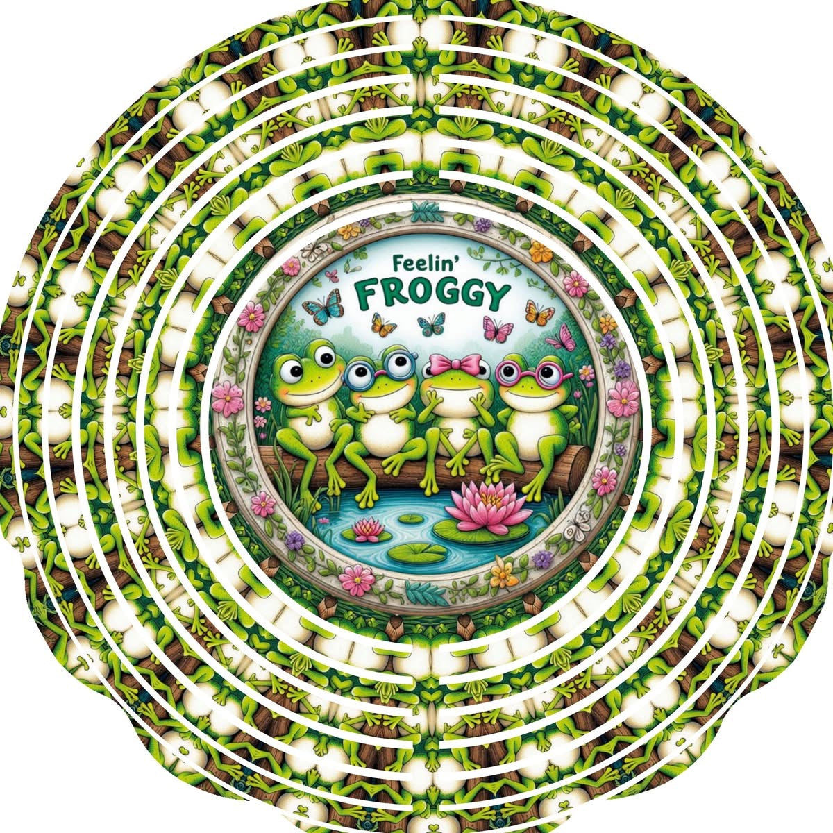 Wind Spinner with Jewel Strand Frog Feelin' Froggy