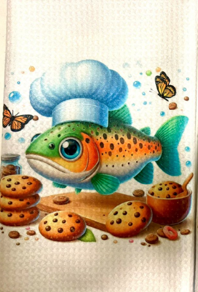 TOWELS - FISH BAKER GREEN