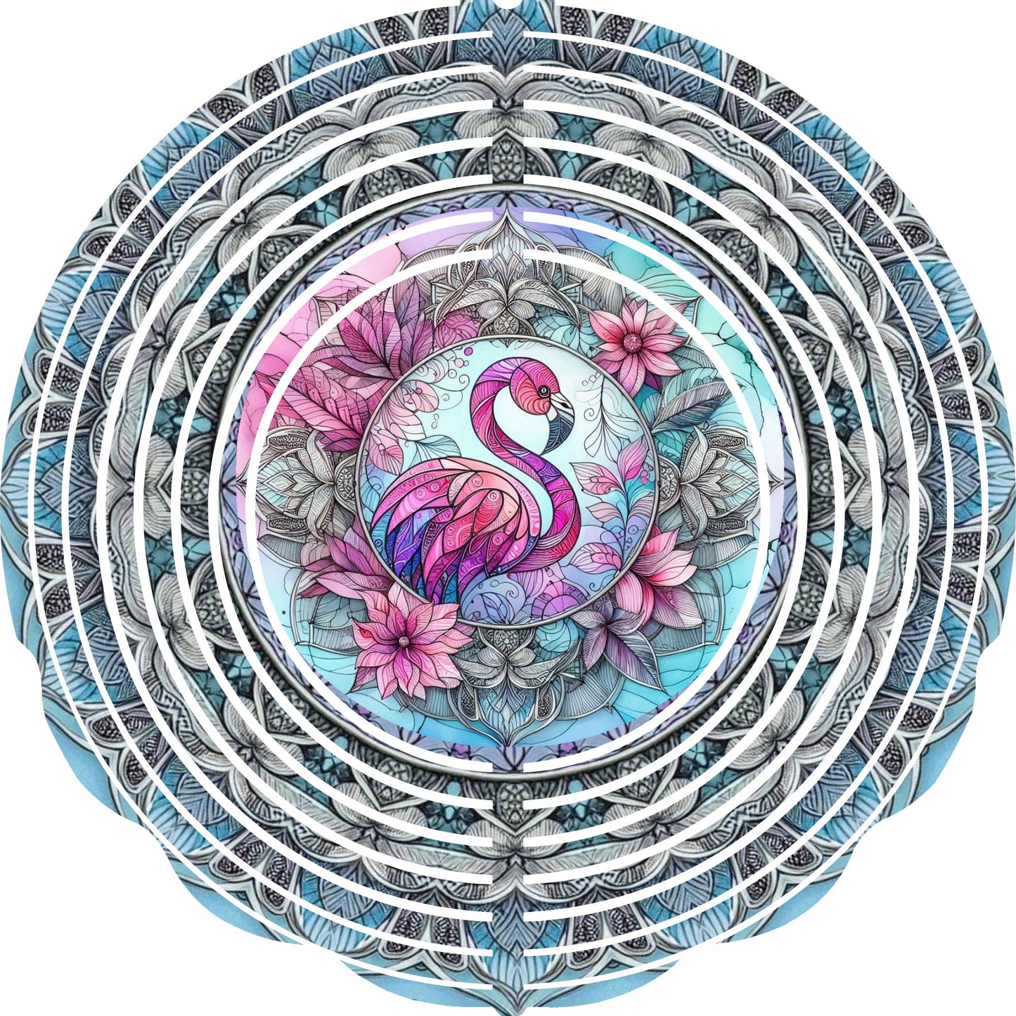 Wind Spinners with Jewel Strand Bird Flamingo Stained Glass