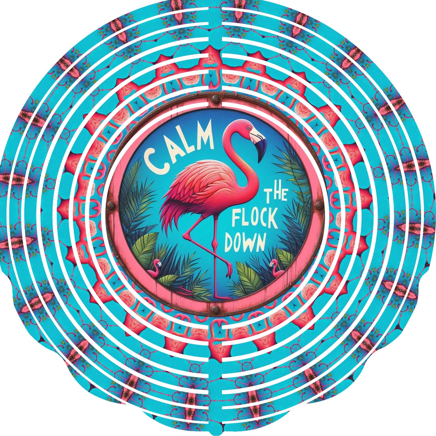 Wind Spinners with Jewel Strand Bird Flamingo Calm Down