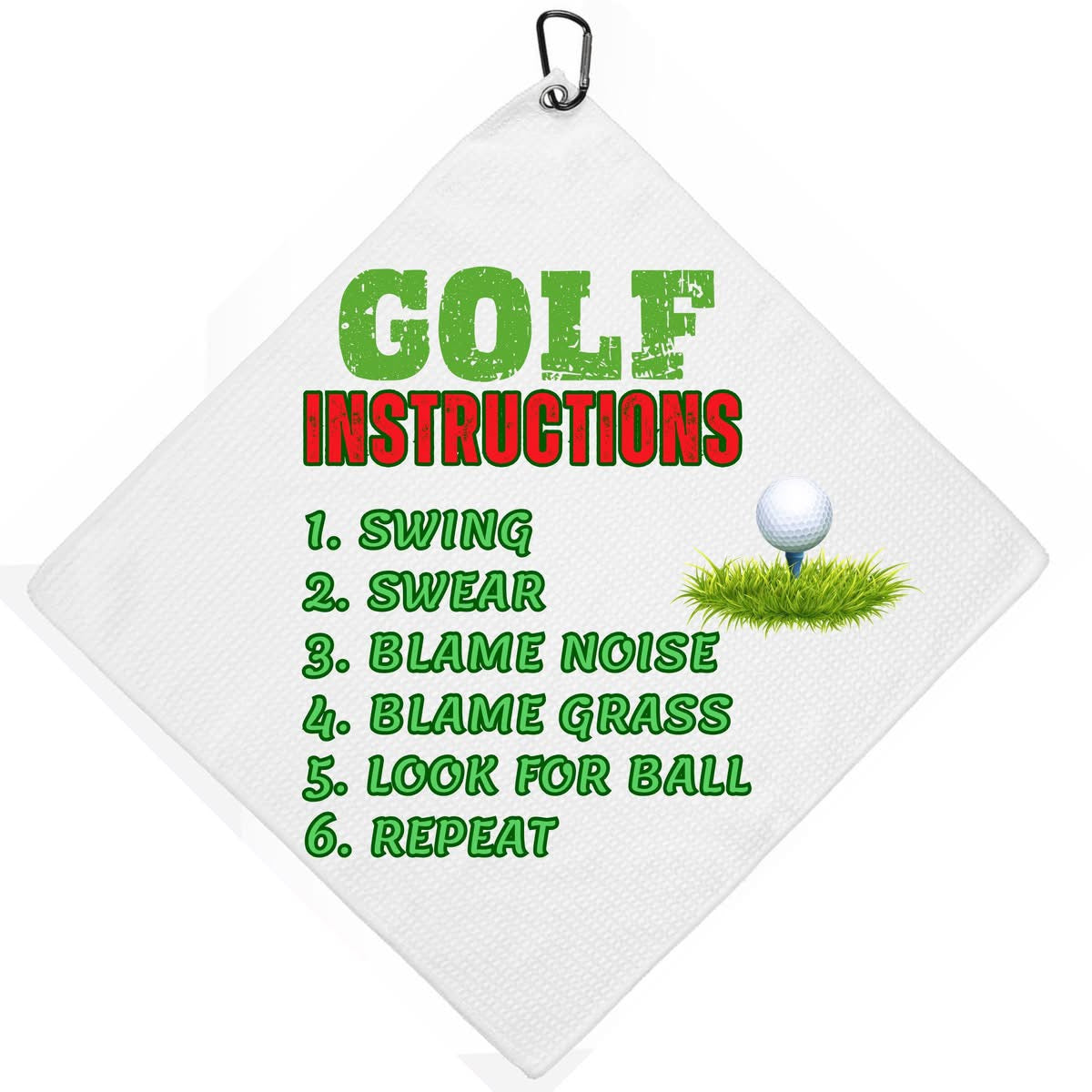 SPORTS TOWEL - GOLF INSTRUCTIONS