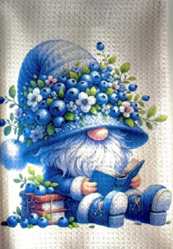TOWELS - GNOME FRUITS BLUEBERRY BOOK