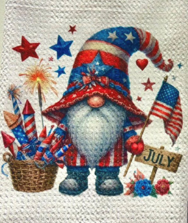 TOWELS - JULY 4TH GNOME FIREWORK BASKET