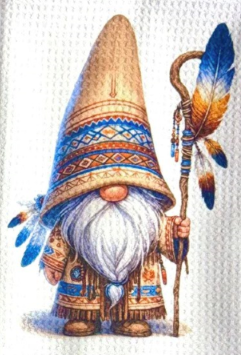 TOWELS - BOHO GNOME HOLDING STAFF