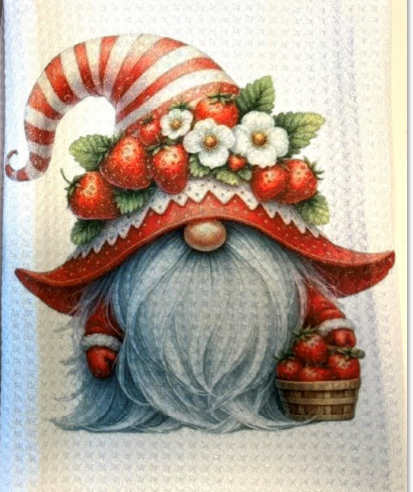 TOWELS - GNOME FRUITS STRAWBERRY BASKET