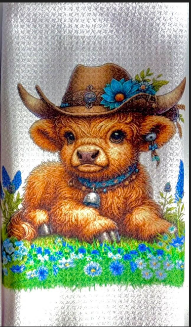 Towels -  Highland Cow Cowboy Hats