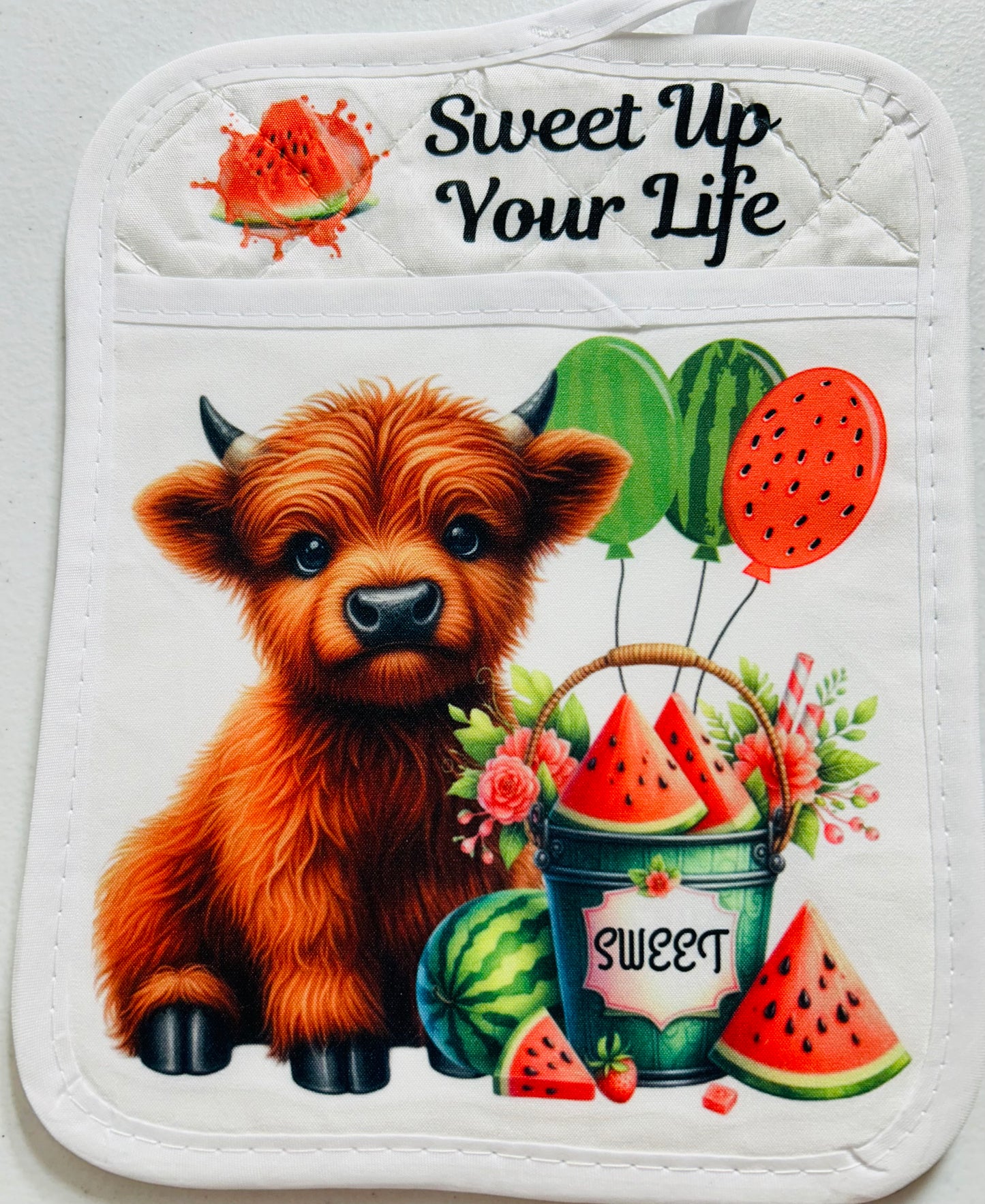 POT HOLDER - HIGHLAND COW SWEET UP YOUR LIFE