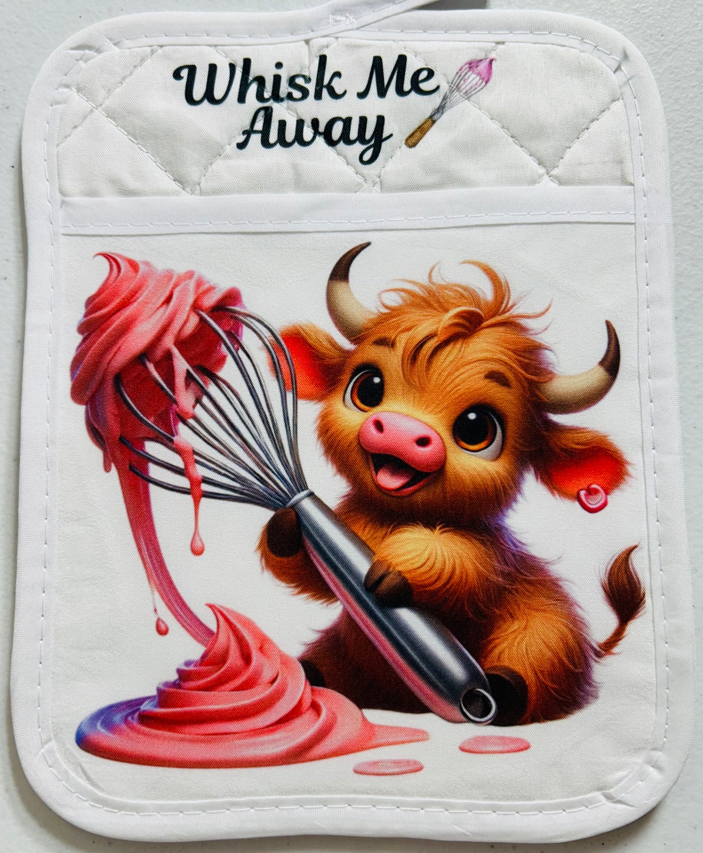 POT HOLDER - HIGHLAND COW WHISK ME AWAY