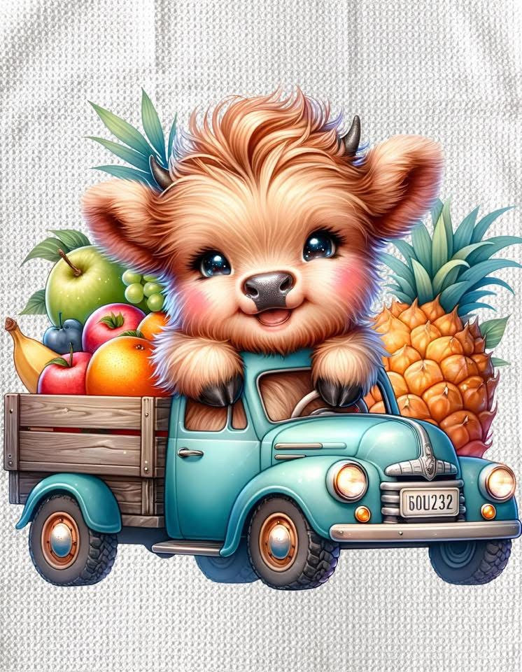 Towels - HIGHLAND COW FRUITS