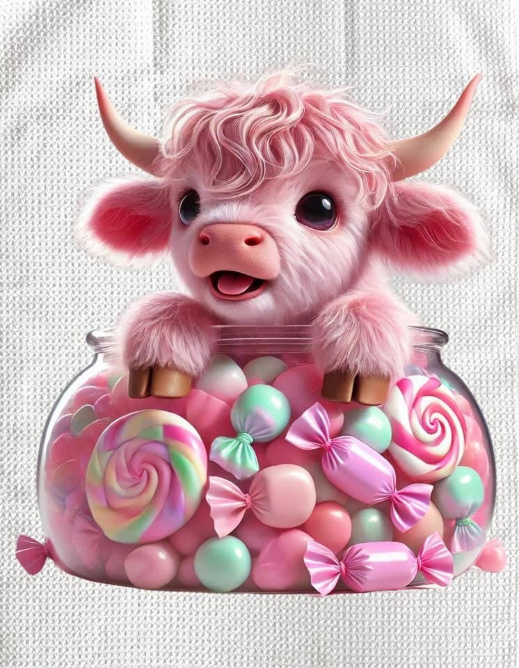 TOWELS - HIGHLAND COW SWEETS CANDY JAR