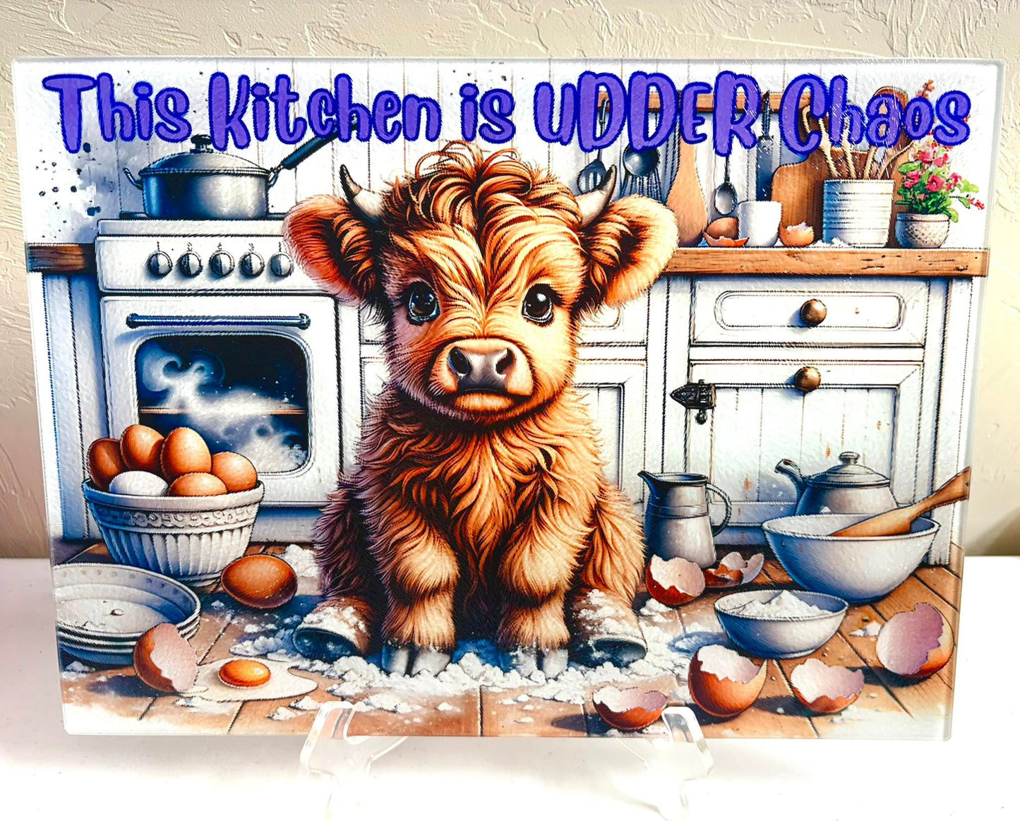 Glass Cutting Board - Highland Cows